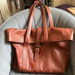 LL Bean Signature Collection Leather Tote